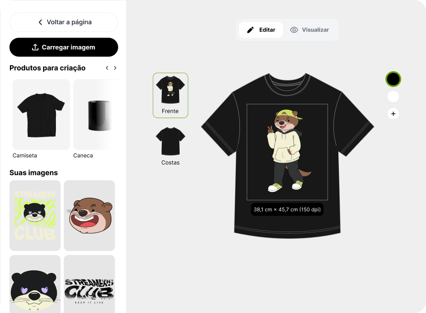 Mockup de camiseta personalizada StreamersClub